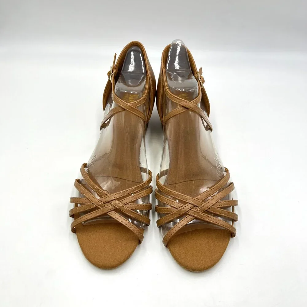 Bloch Womens Size 9.5 S0806L Annabella Caramel Tan Latin Dance Shoes‎ Heels